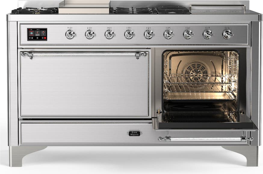 Ilve UM60FSQNR3SSCLP Stainless Steel With Chrome Trim, Liquid Propane