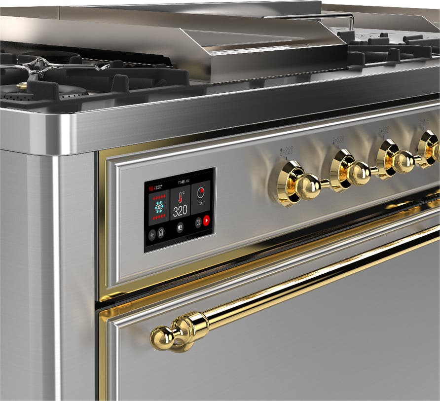 Ilve UM60FSQNR3SSG Stainless Steel With Brass Trim, Natural Gas