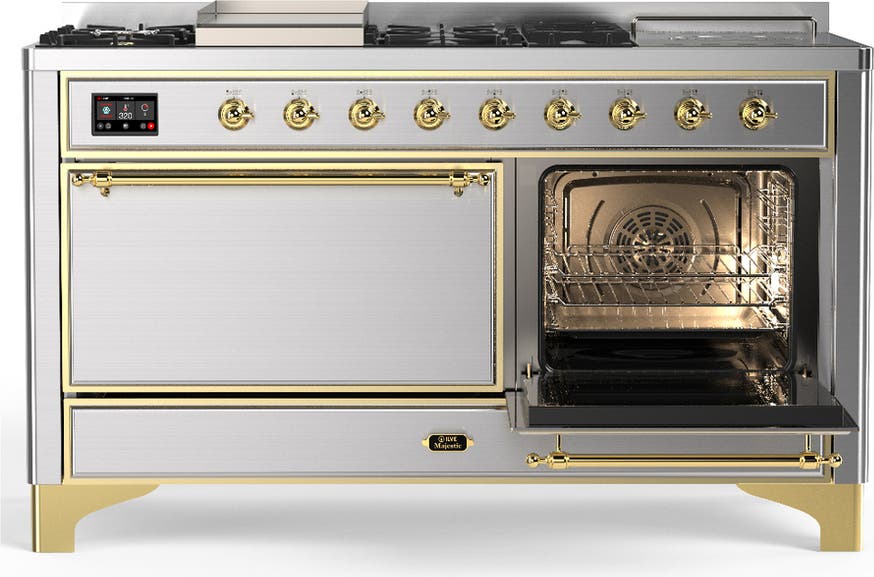 Ilve UM60FSQNR3SSGLP Stainless Steel With Brass Trim, Liquid Propane