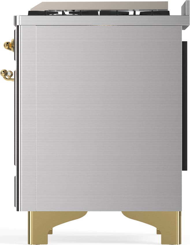 Ilve UM60FSQNR3SSGLP Stainless Steel With Brass Trim, Liquid Propane