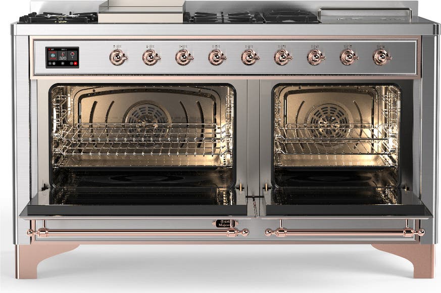 Ilve UM60FSQNR3SSP Stainless Steel With Copper Trim, Natural Gas