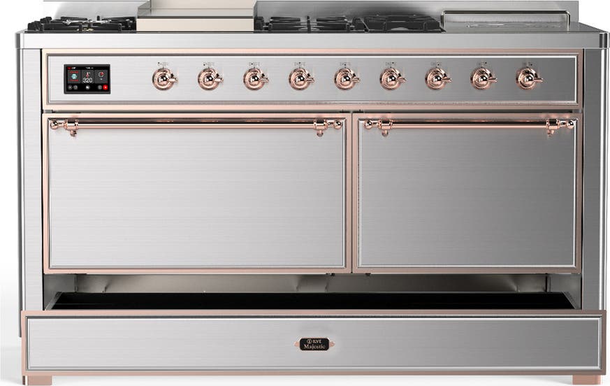 Ilve UM60FSQNR3SSP Stainless Steel With Copper Trim, Natural Gas