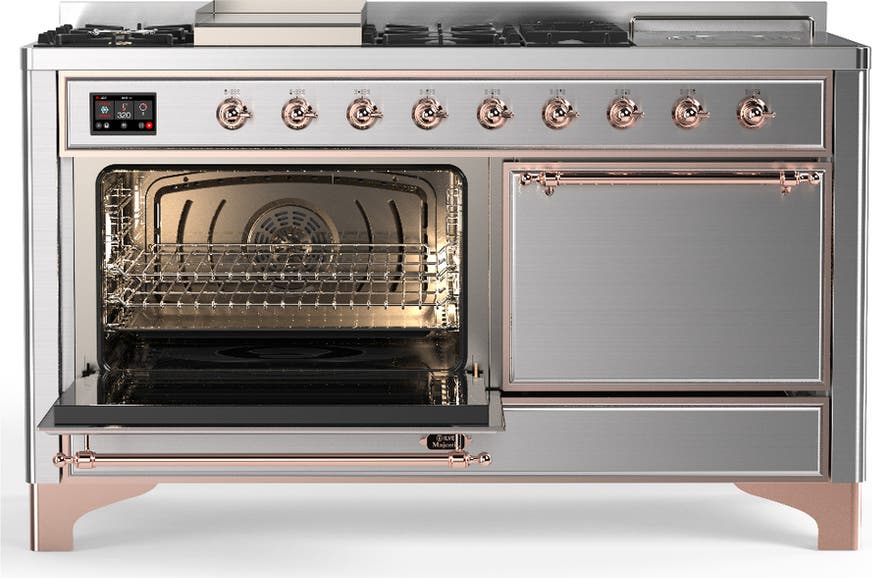 Ilve UM60FSQNR3SSPLP Stainless Steel With Copper Trim, Liquid Propane
