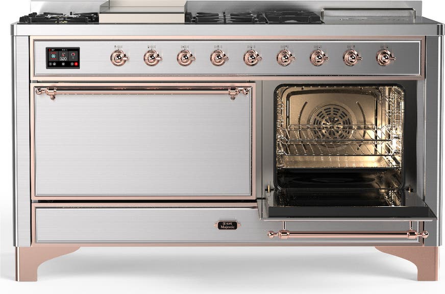 Ilve UM60FSQNR3SSPLP Stainless Steel With Copper Trim, Liquid Propane