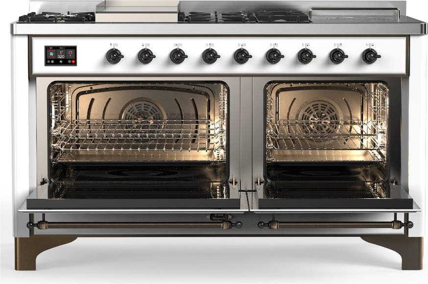 Ilve UM60FSQNR3WHB White With Burnished Trim, Natural Gas
