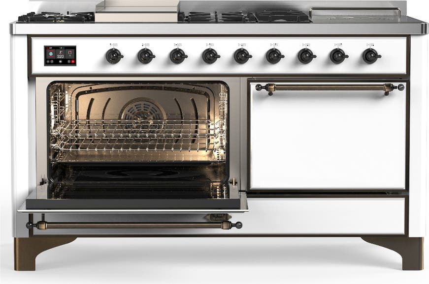 Ilve UM60FSQNR3WHB White With Burnished Trim, Natural Gas