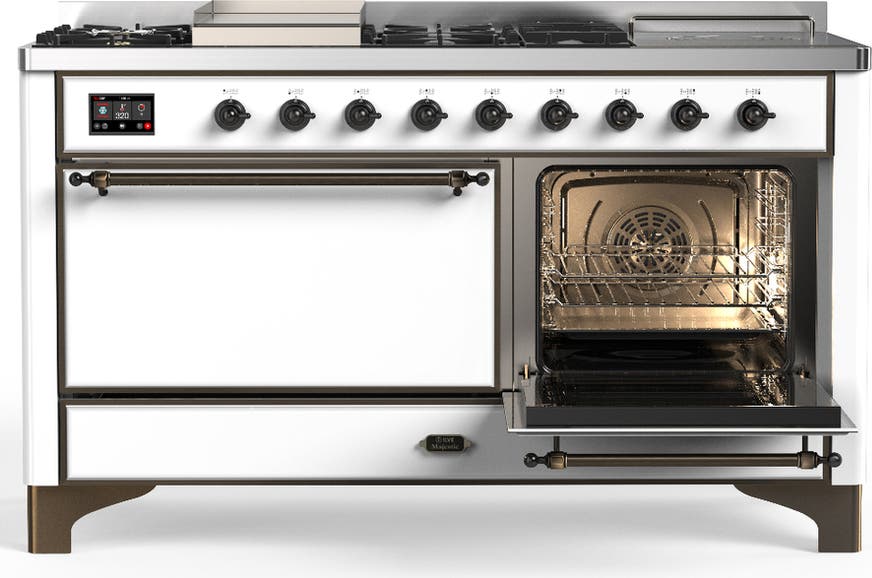 Ilve UM60FSQNR3WHB White With Burnished Trim, Natural Gas