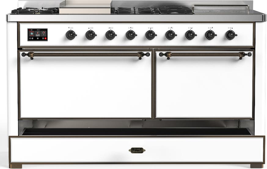 Ilve UM60FSQNR3WHB White With Burnished Trim, Natural Gas