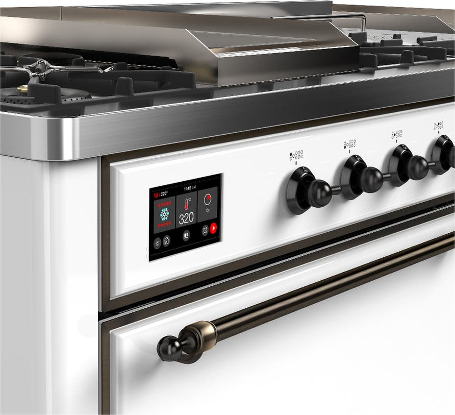 Ilve UM60FSQNR3WHB White With Burnished Trim, Natural Gas