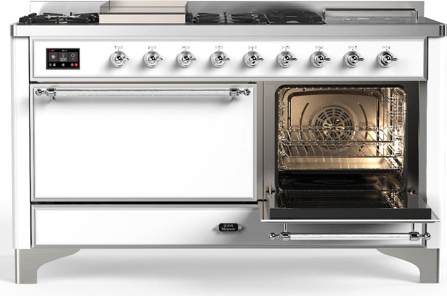 Ilve UM60FSQNR3WHC White With Chrome Trim, Natural Gas