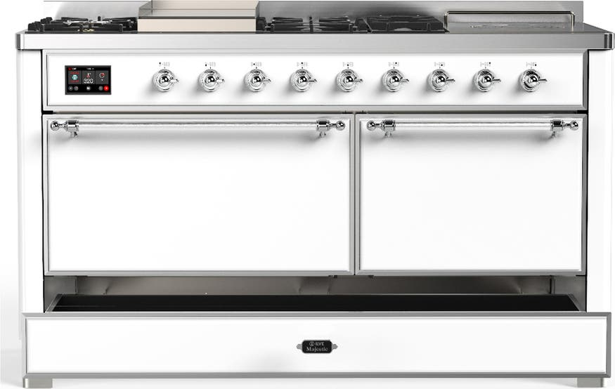 Ilve UM60FSQNR3WHC White With Chrome Trim, Natural Gas