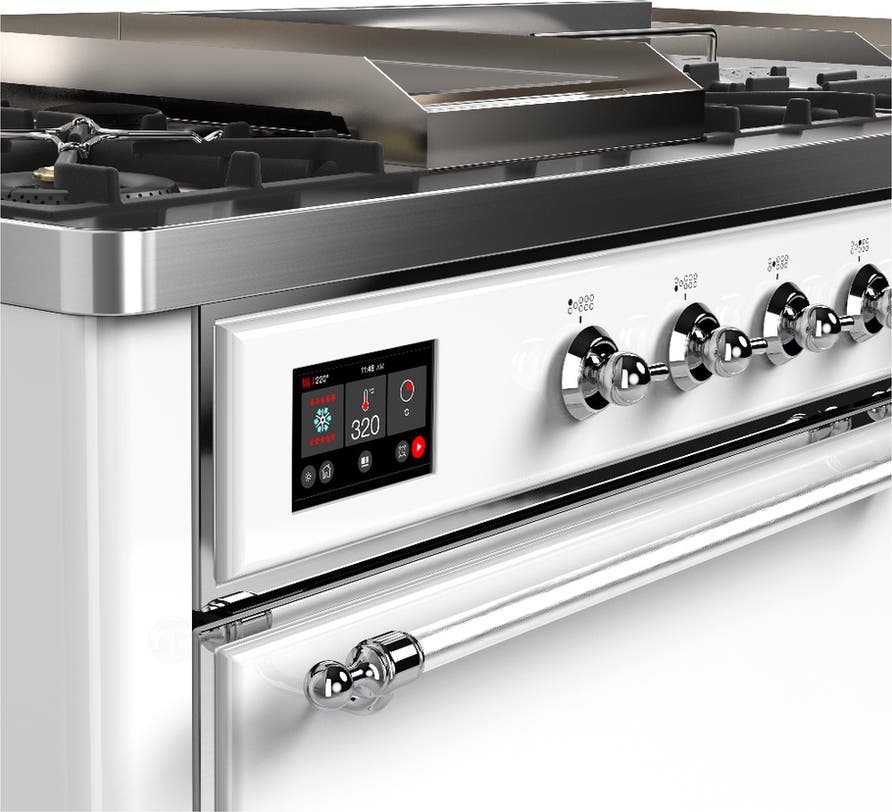 Ilve UM60FSQNR3WHCLP White With Chrome Trim, Liquid Propane
