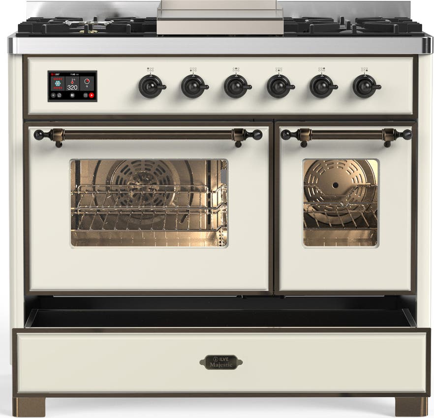 Ilve UMD40FNR3AWB Antique White With Burnished Trim, Natural Gas