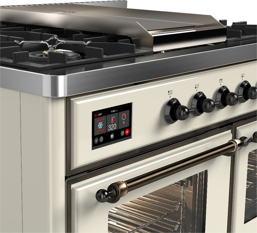 Ilve UMD40FNR3AWBLP Antique White With Burnished Trim, Liquid Propane