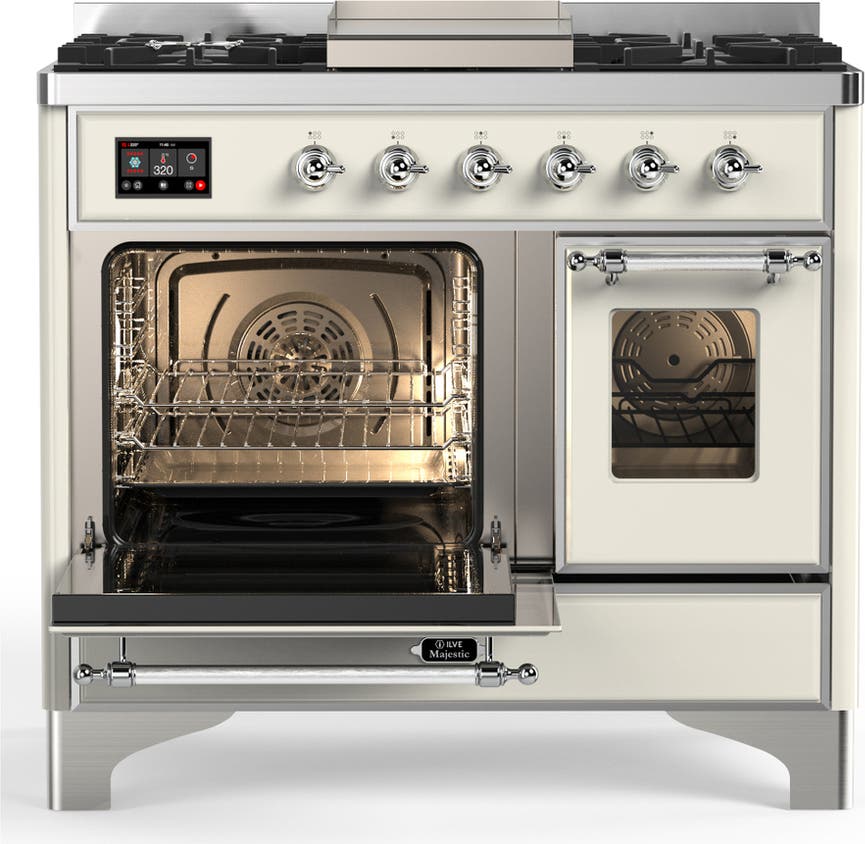 Ilve UMD40FNR3AWC Antique White With Chrome Trim, Natural Gas