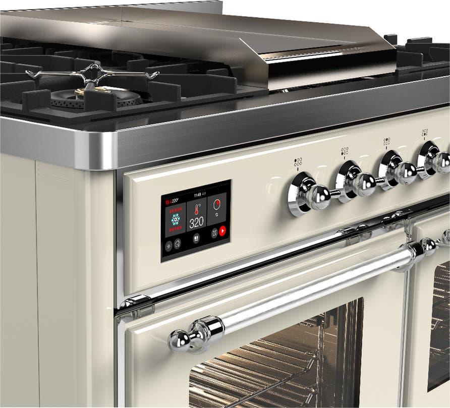 Ilve UMD40FNR3AWC Antique White With Chrome Trim, Natural Gas