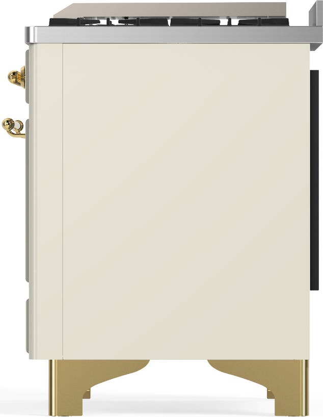 Ilve UMD40FNR3AWGLP Antique White With Brass Trim, Liquid Propane