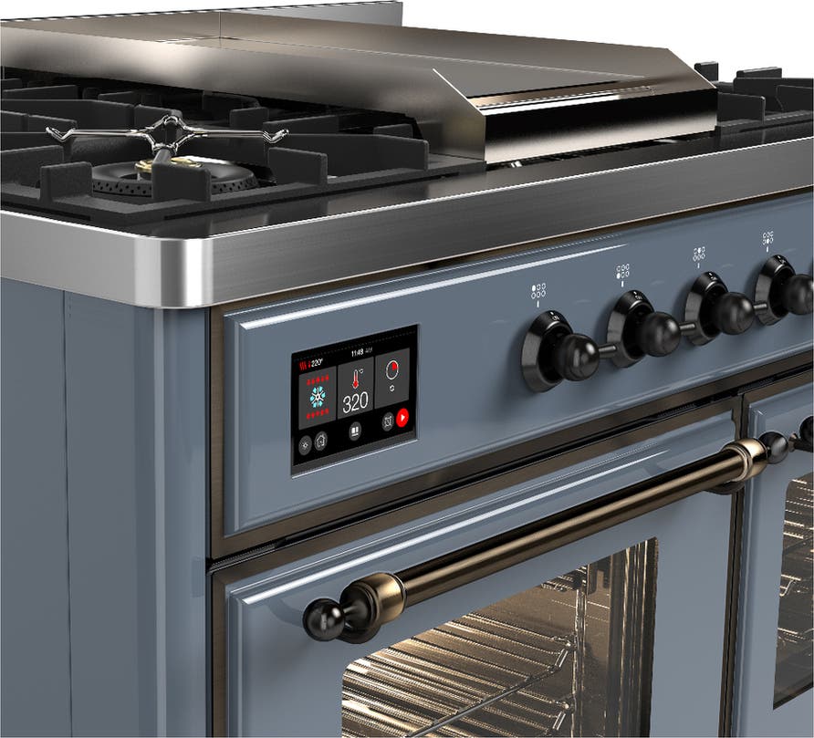 Ilve UMD40FNR3BGB Blue Grey With Burnished Trim, Natural Gas