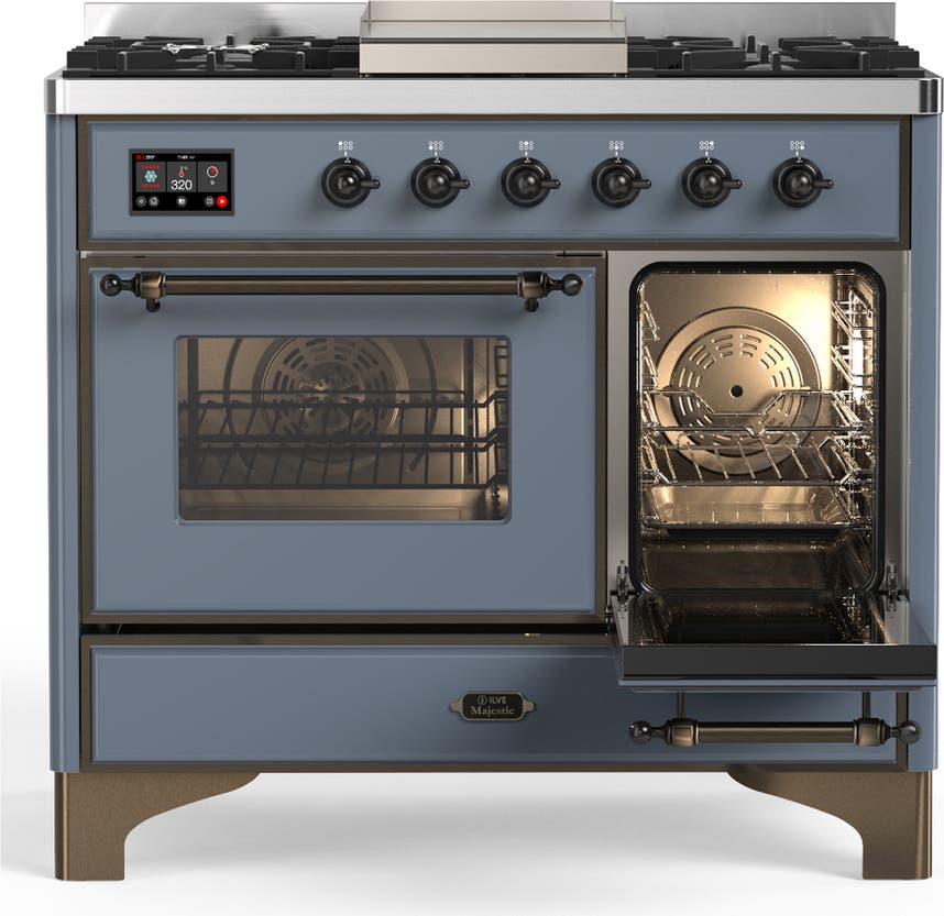 Ilve UMD40FNR3BGBLP Blue Grey With Burnished Trim, Liquid Propane