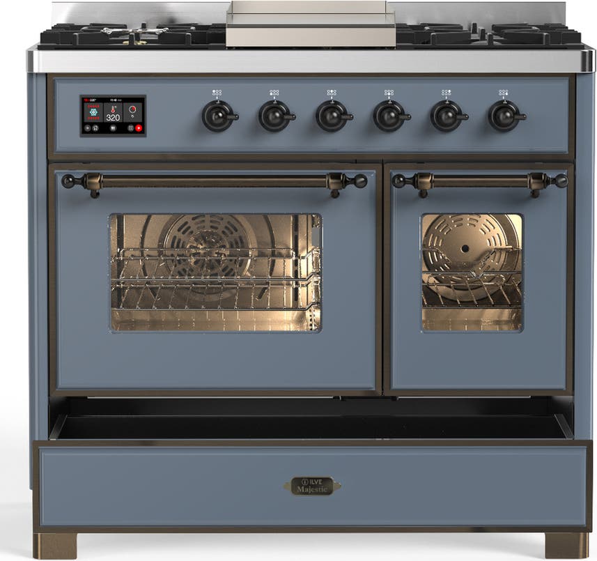 Ilve UMD40FNR3BGBLP Blue Grey With Burnished Trim, Liquid Propane