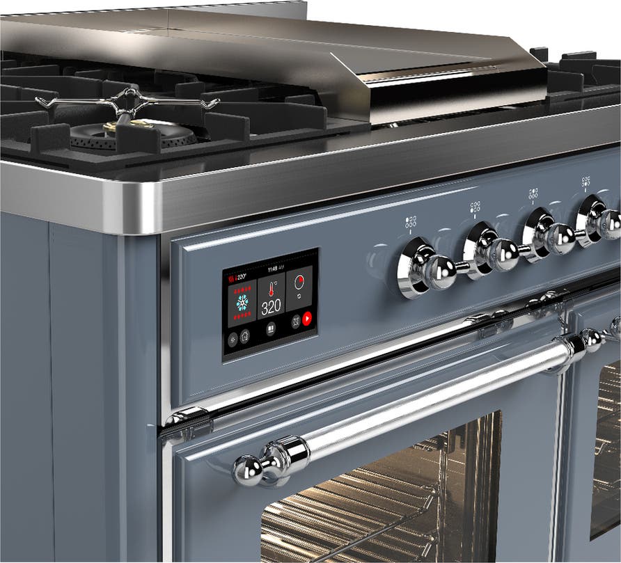 Ilve UMD40FNR3BGC Blue Grey With Chrome Trim, Natural Gas