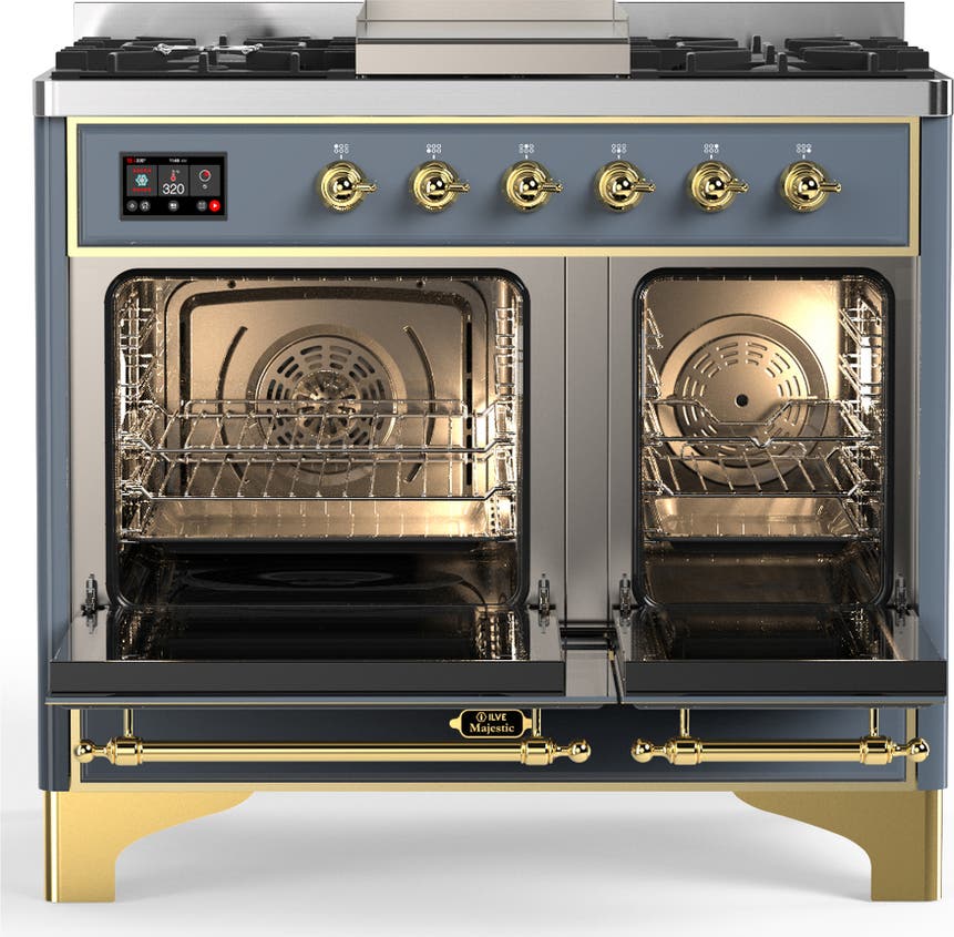 Ilve UMD40FNR3BGG Blue Grey With Brass Trim, Natural Gas