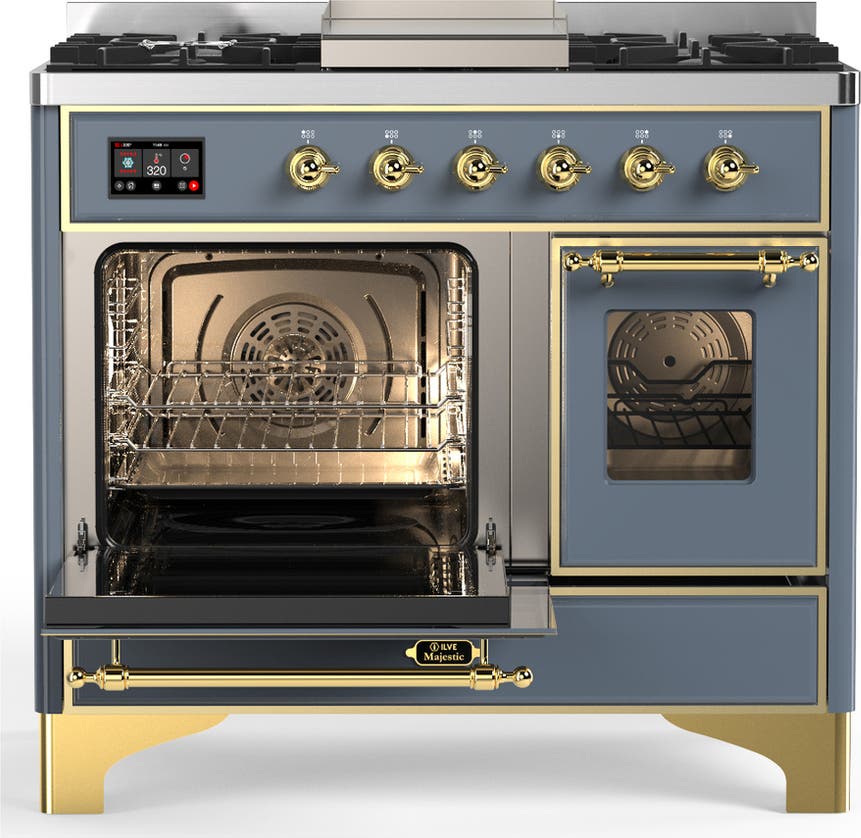 Ilve UMD40FNR3BGG Blue Grey With Brass Trim, Natural Gas