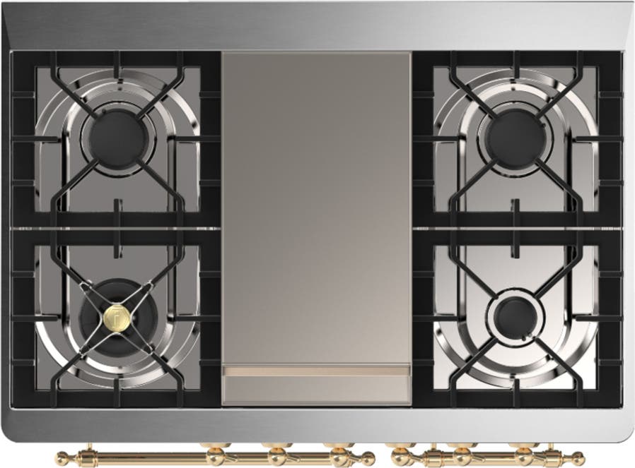 Ilve UMD40FNR3BGG Blue Grey With Brass Trim, Natural Gas