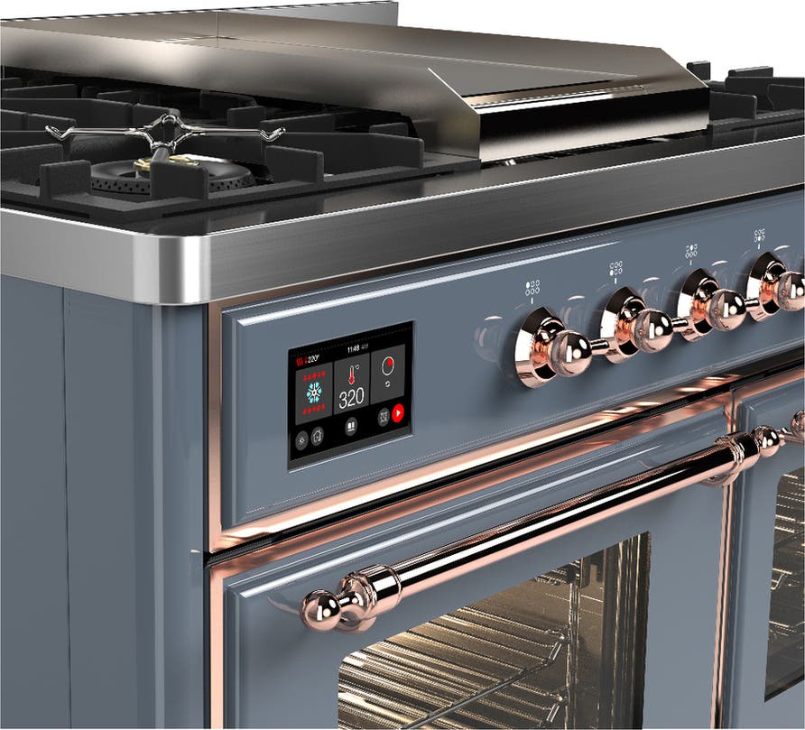 Ilve UMD40FNR3BGPLP Blue Grey With Copper Trim, Liquid Propane