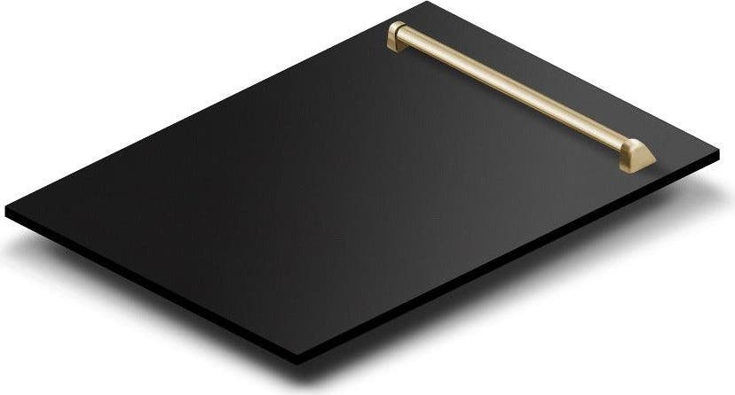 Zline DWVZBS18G Black Stainless Steel With Polished Gold Handle
