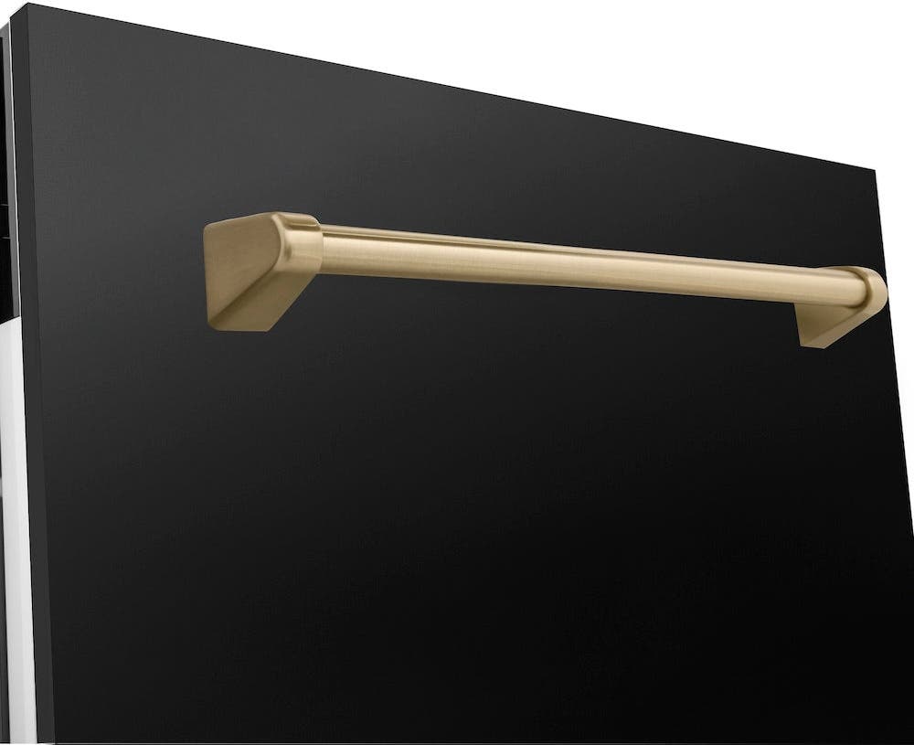 Zline DWVZBS24CB Black Stainless Steel With Champagne Bronze Handle