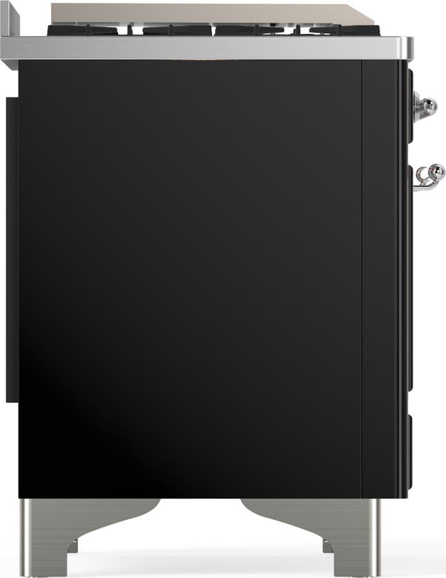 Ilve UMD40FNR3BKCLP Glossy Black With Chrome Trim, Liquid Propane