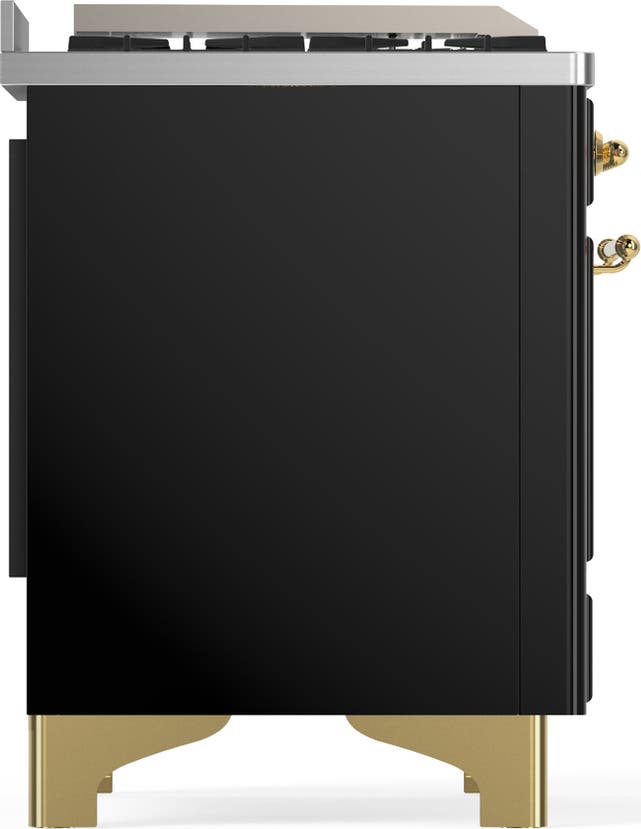 Ilve UMD40FNR3BKG Glossy Black With Brass Trim, Natural Gas