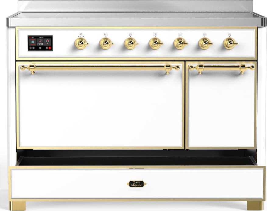 Ilve UMIB48QNR3WHG White With Brass Trim