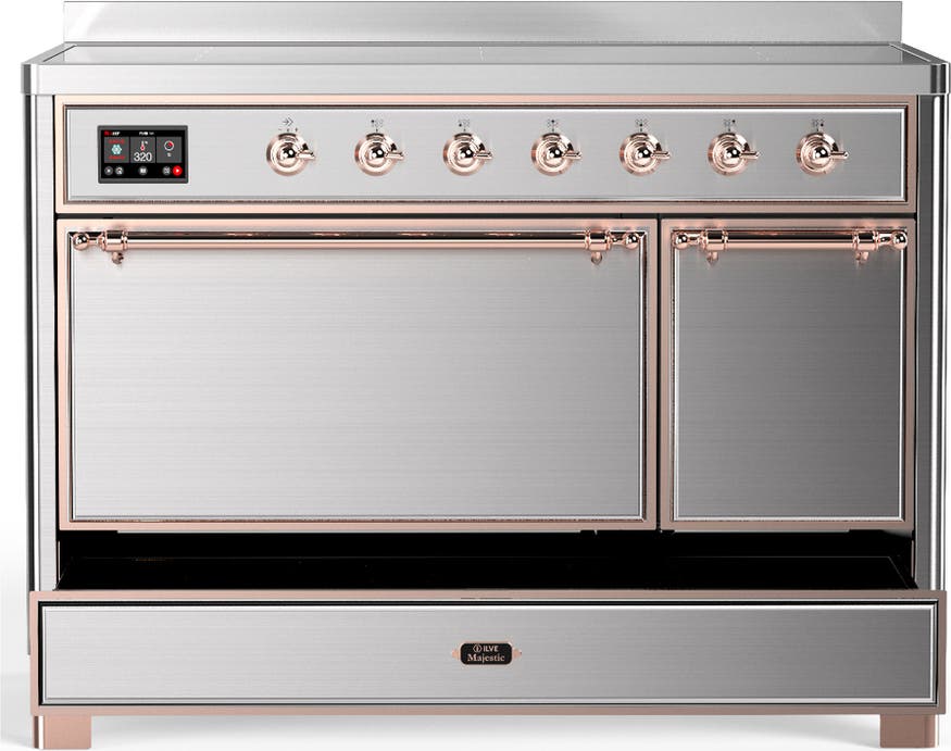 Ilve UMIB48QNR3SSP Stainless Steel With Copper Trim