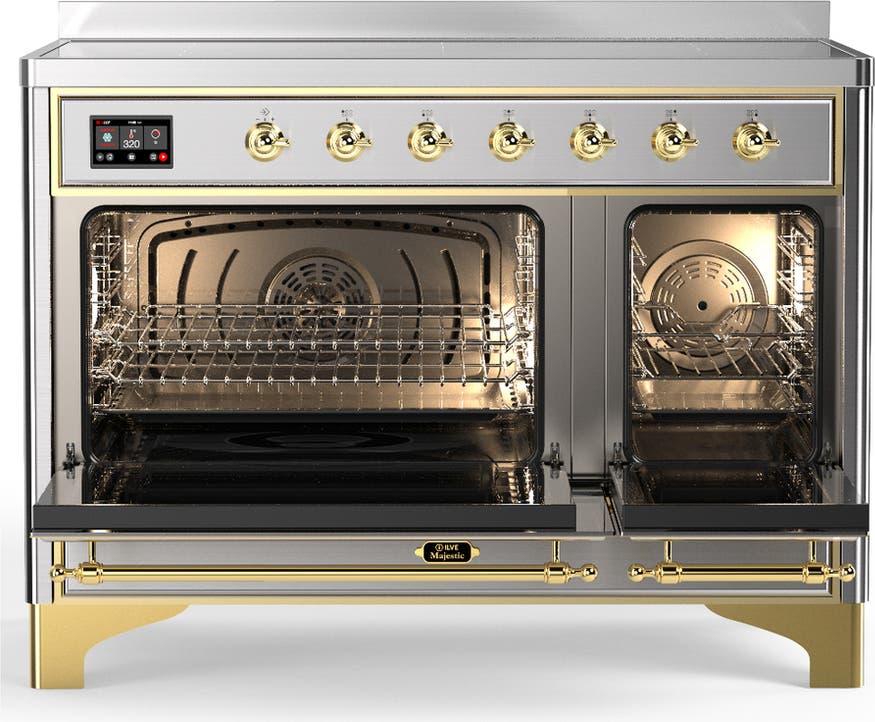 Ilve UMIB48QNR3SSG Stainless Steel With Brass Trim