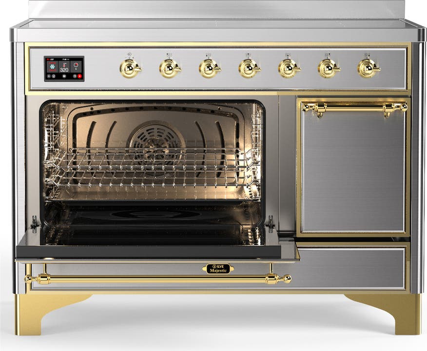 Ilve UMIB48QNR3SSG Stainless Steel With Brass Trim