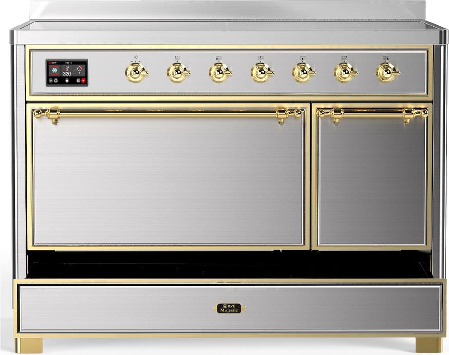 Ilve UMIB48QNR3SSG Stainless Steel With Brass Trim