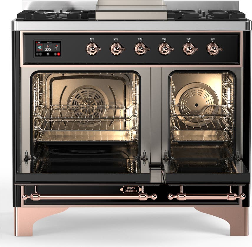 Ilve UMD40FNR3BKPLP Glossy Black With Copper Trim, Liquid Propane