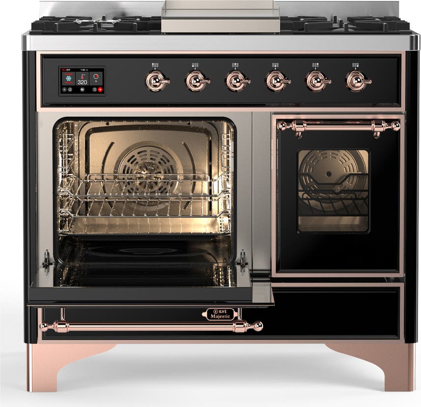 Ilve UMD40FNR3BKPLP Glossy Black With Copper Trim, Liquid Propane