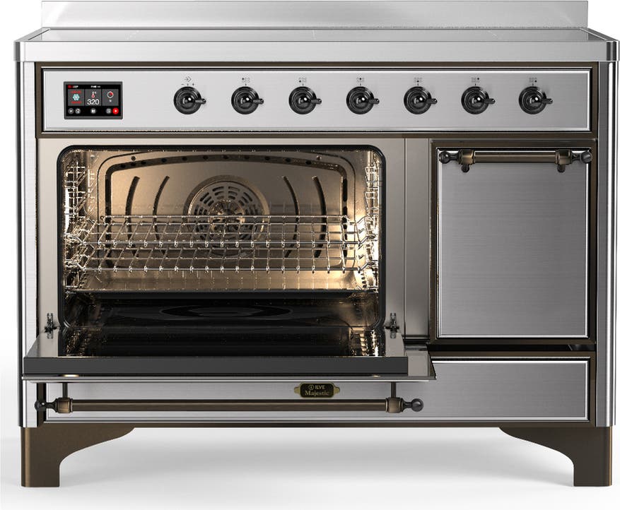 Ilve UMIB48QNR3SSB Stainless Steel With Burnished Trim