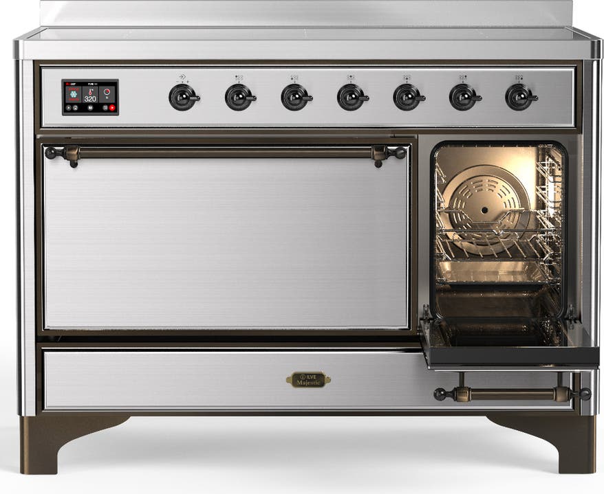 Ilve UMIB48QNR3SSB Stainless Steel With Burnished Trim