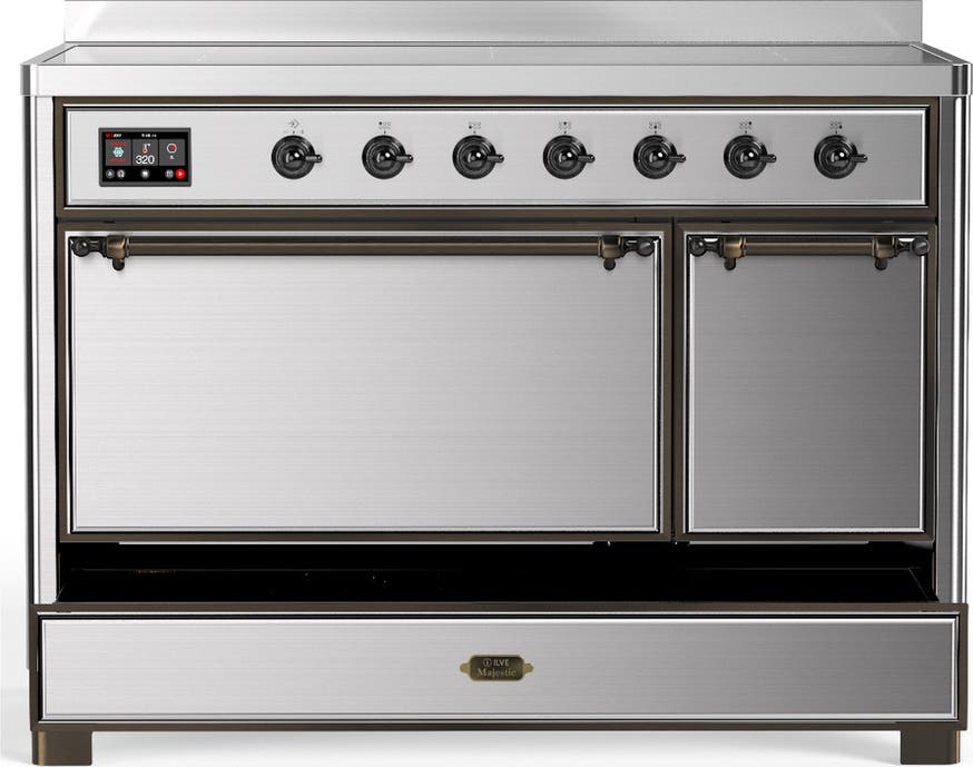 Ilve UMIB48QNR3SSB Stainless Steel With Burnished Trim
