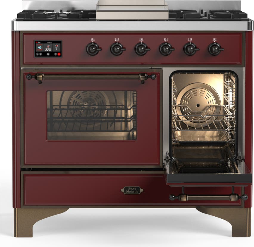 Ilve UMD40FNR3BUB Burgundy With Burnished Trim, Natural Gas