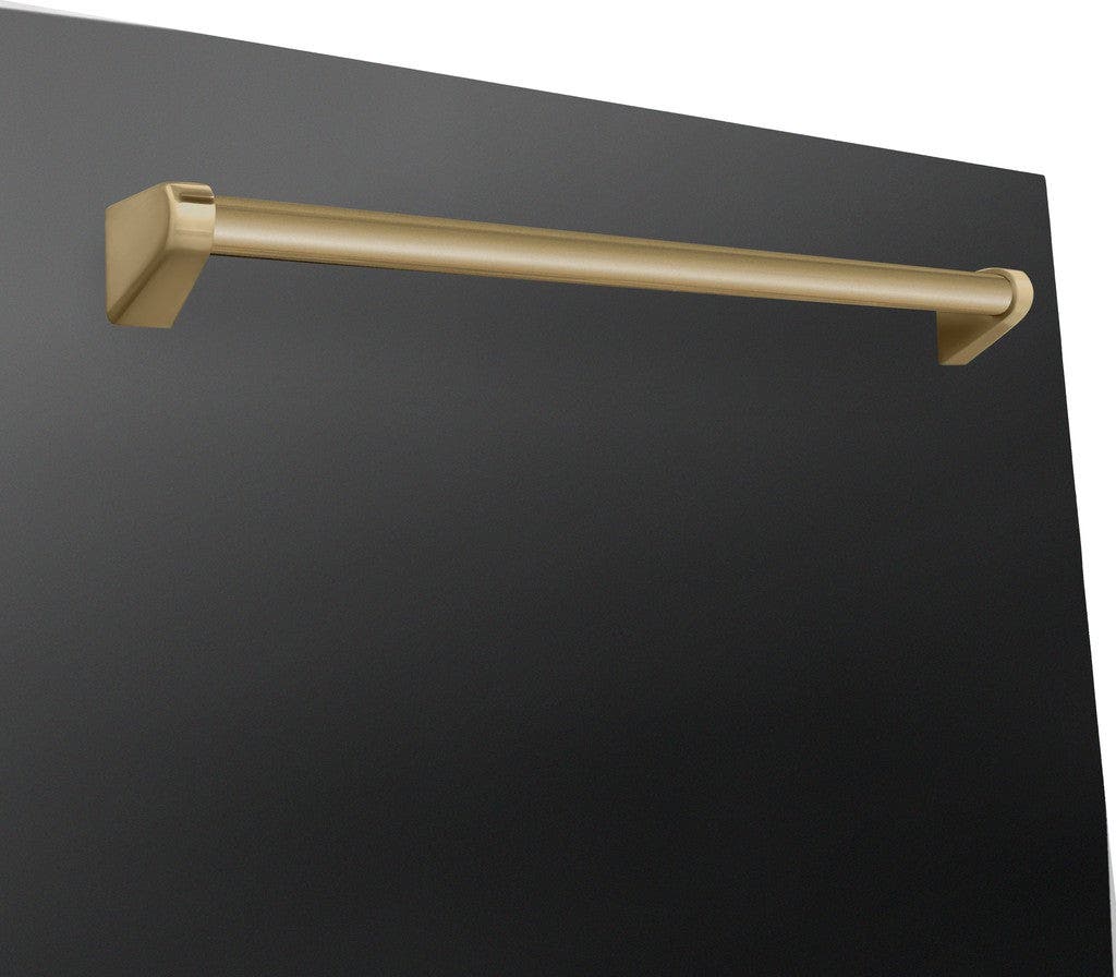 Zline DWMTZBS24CB Black Stainless with Champagne Bronze Handle