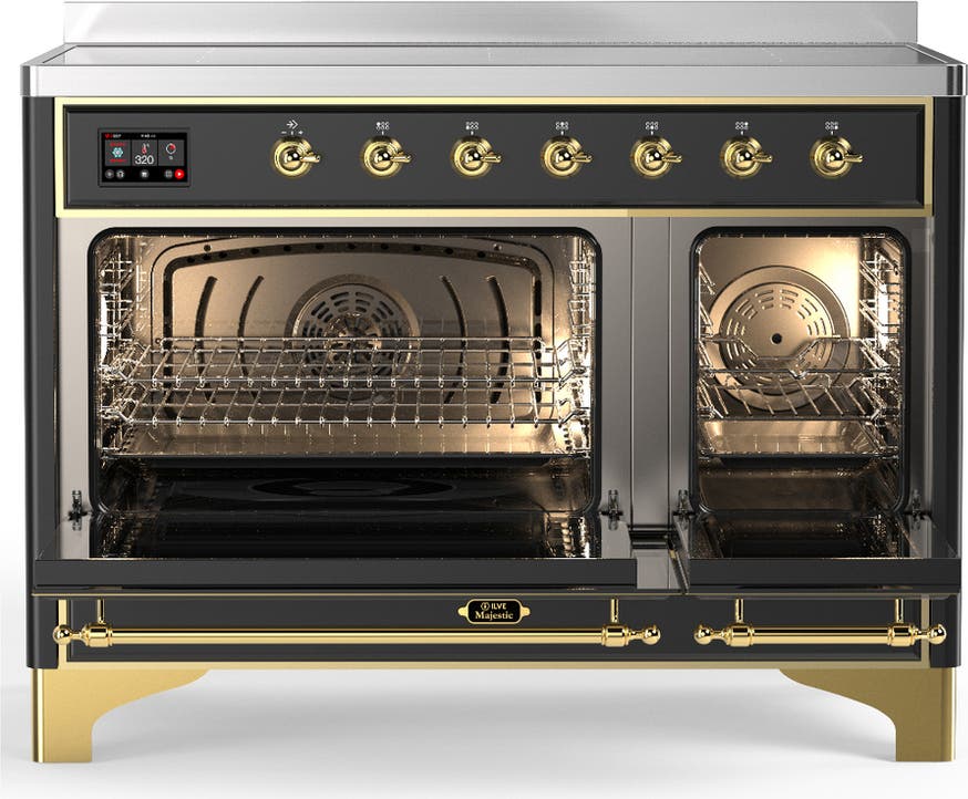 Ilve UMIB48QNR3MGG Matte Graphite With Brass Trim