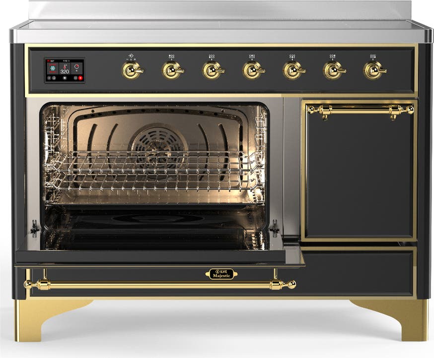 Ilve UMIB48QNR3MGG Matte Graphite With Brass Trim
