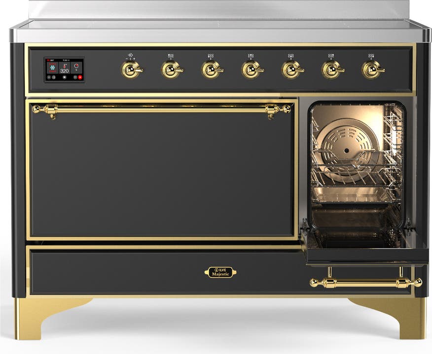 Ilve UMIB48QNR3MGG Matte Graphite With Brass Trim
