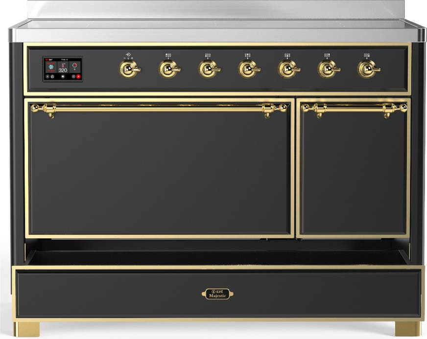 Ilve UMIB48QNR3MGG Matte Graphite With Brass Trim