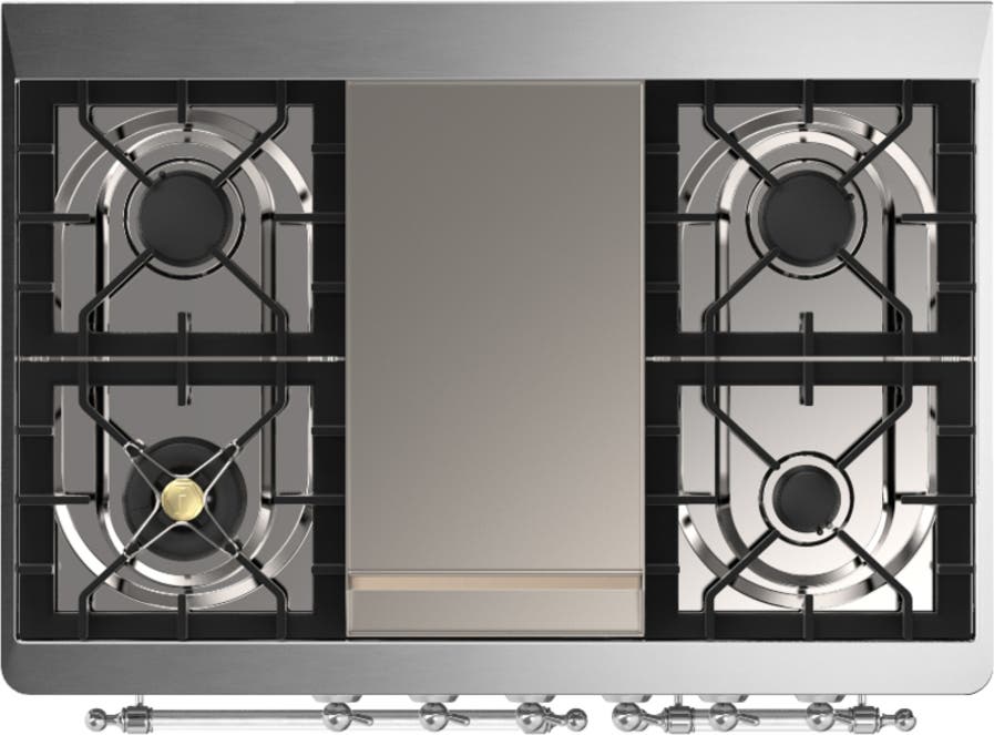 Ilve UMD40FNR3BUCLP Burgundy With Chrome Trim, Liquid Propane